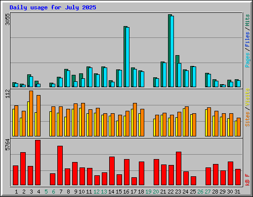 Daily usage for July 2025