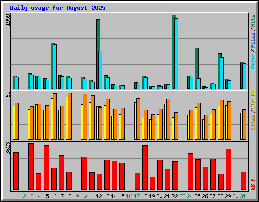 Daily usage for August 2025