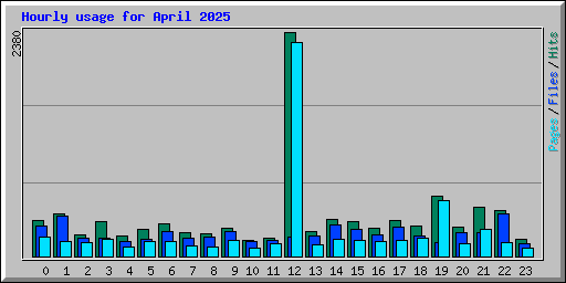 Hourly usage for April 2025